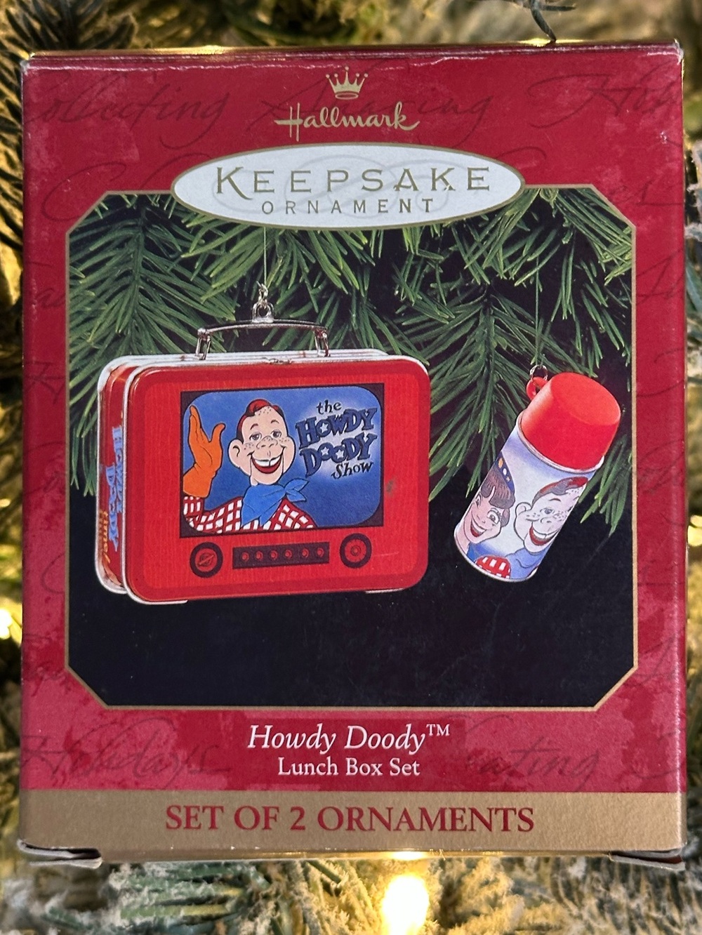 1999 Hallmark Howdy Doody Lunch Box & Thermos Ornament Set